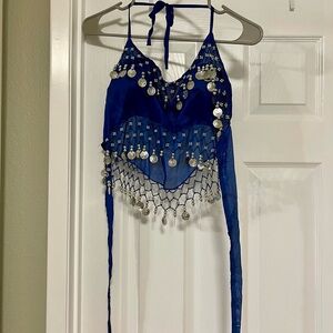 2-Piece Blue Belly Dancer Costume Size S